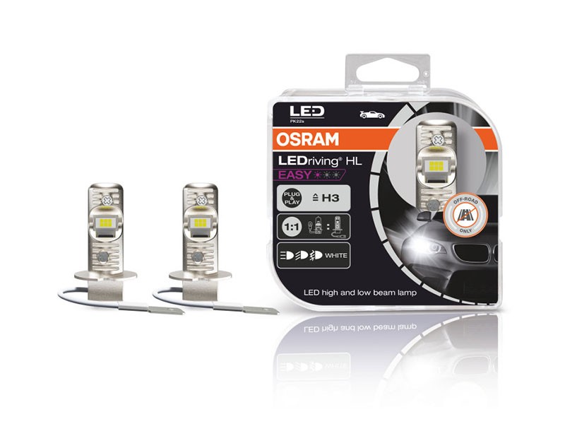 Комплект 2 броя LED крушки Osram Easy H3 12V, 8W, 6500K, 900lm