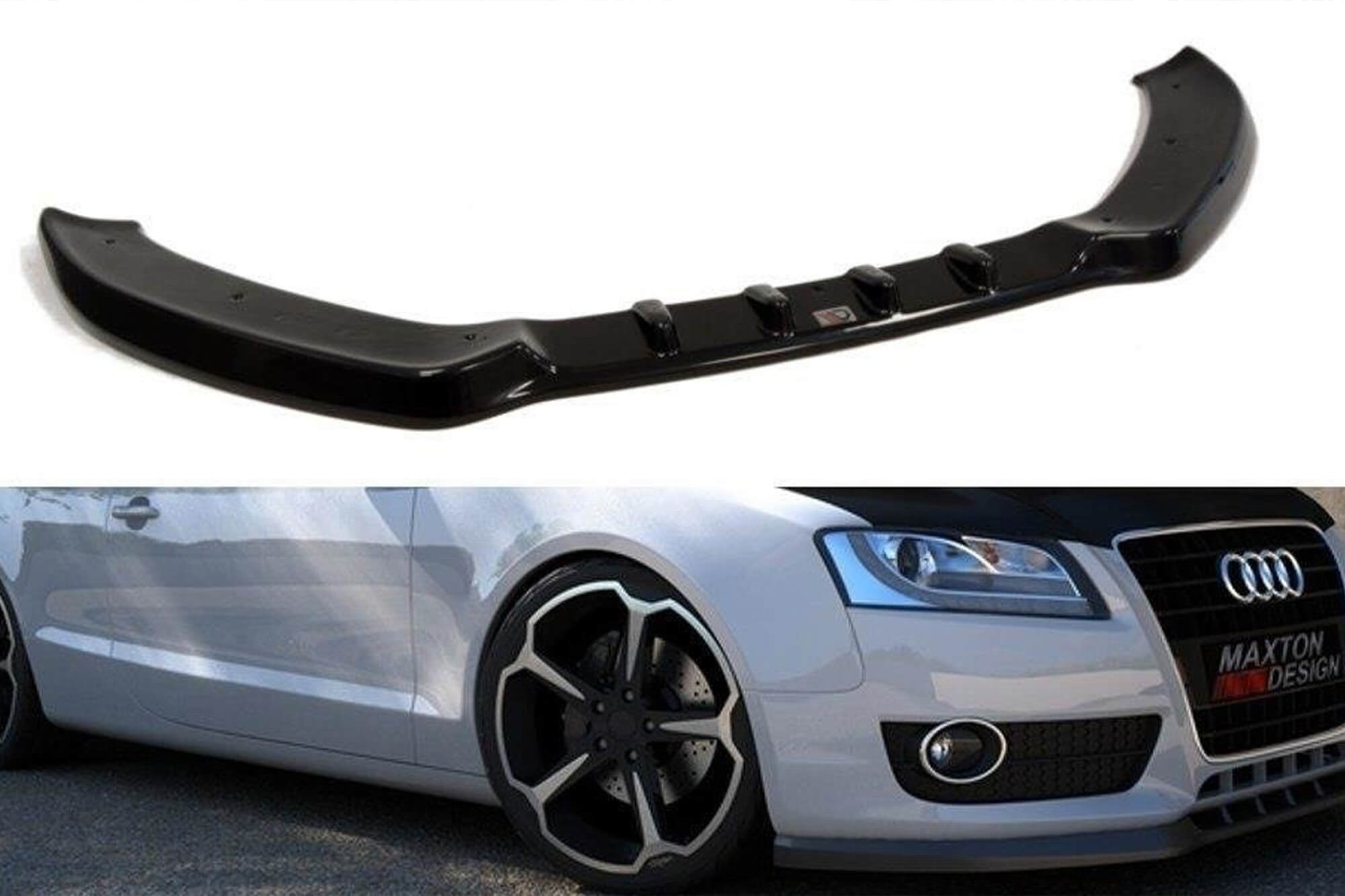 Спойлер Maxton Design за стандартна предна броня на Audi A5 8T 2007-2011, черен лак
