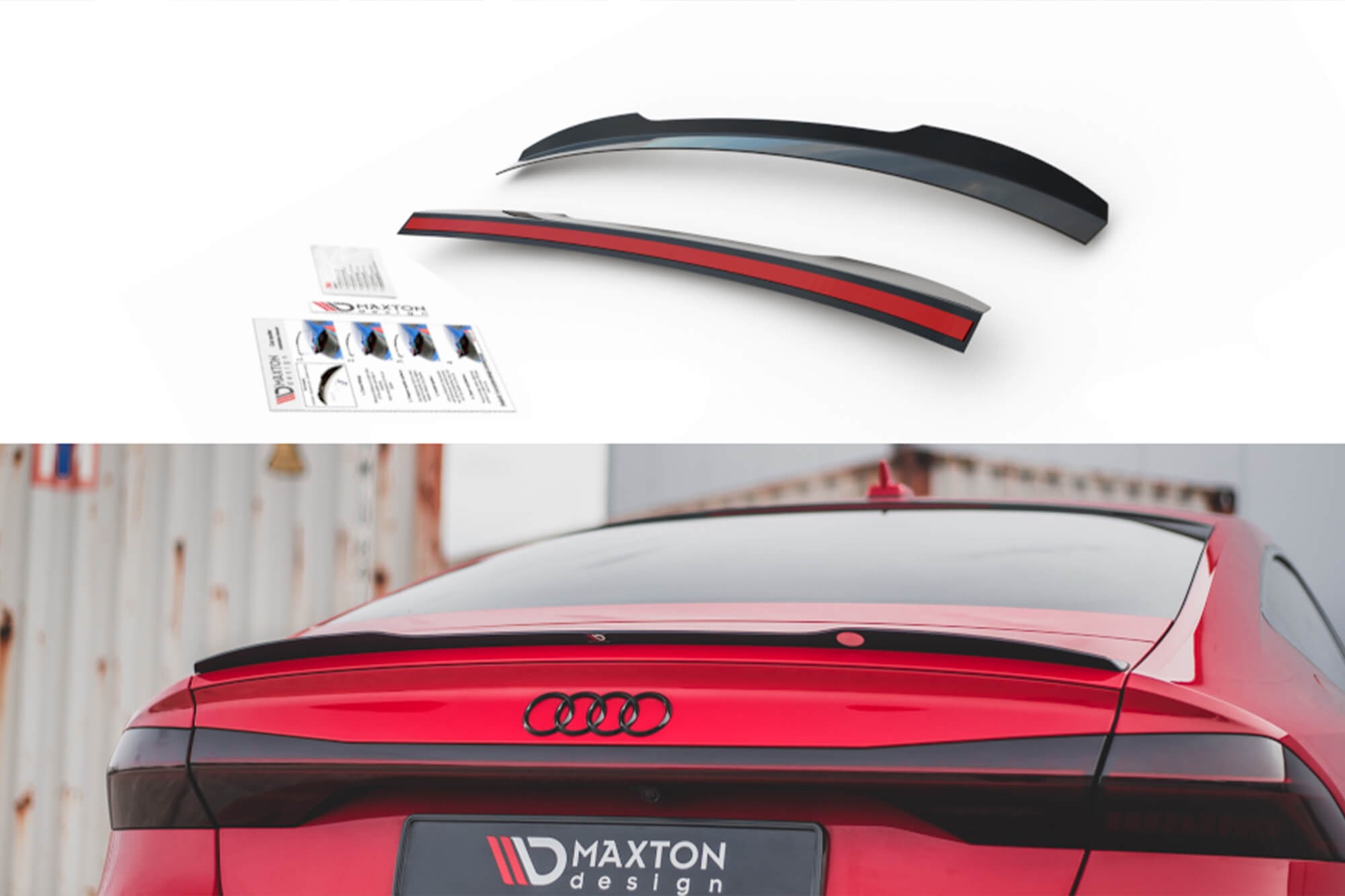 Спойлер Maxton Design тип S-Line за багажник на Audi A7 C8 след 2017 година, черен лак